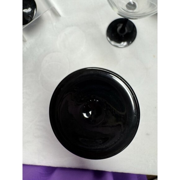 4 Vintage Luminarc Crystal Wine Glass Elegant Black Stem France - Picture 4 of 5